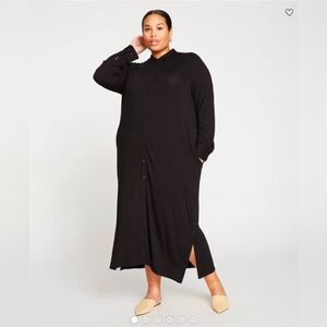 Universal Standard Sally Liquid Jersey Dress in Black XS